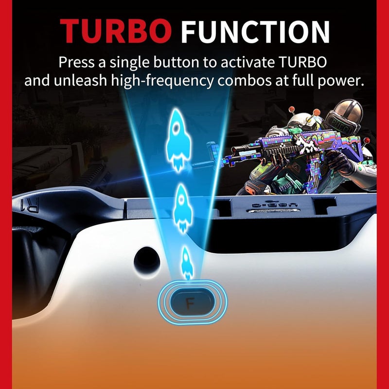 NBCP For PS4 Wireless Controller, Compatible With PS4/PS3/PC/iOS/Android,Six-Axis Gyroscope, Dual Vibration,1200mAh Battery,Dual Hall Effect Triggers,Touchpad,Turbo Function (Orange) - Image 3